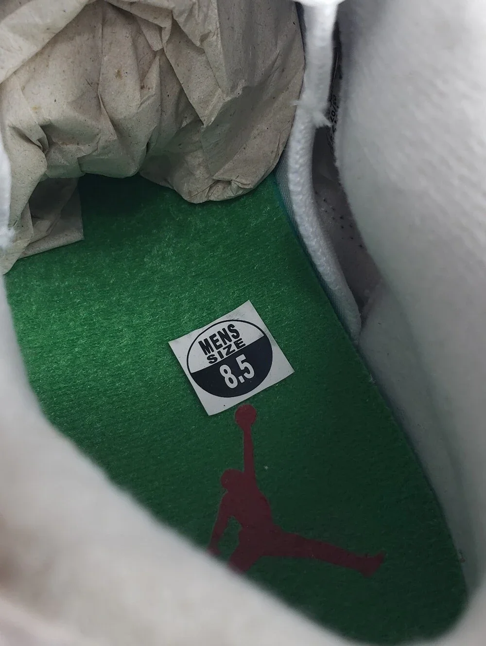 Nike Jordan ONE LEFT SHOE ONLY White Sneaker Red, Green Accents REPLACEMENT